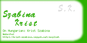 szabina krist business card